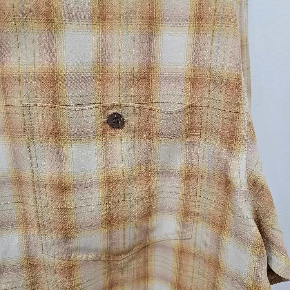 Men's Tommy Bahama Long Sleeve Plaid 100% Silk Shirt Size Small - Picture 8 of 10